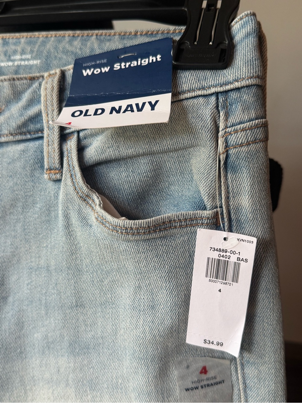 Old Navy Women's Light Wash high rise WOW straight Jeans Sz 4 NWT - Picture 3 of 5
